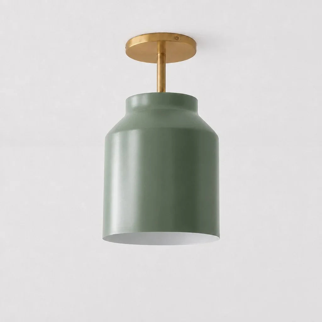 Minimalistisch Plafondlamp Mat Metaal Scandinavisch Design Beige Smokey Grijs | Sansoti