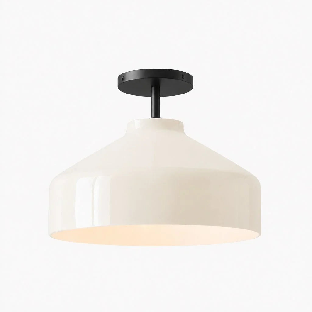 Minimalistisch Plafondlamp Mat Metaal Scandinavisch Design Beige Smokey Grijs | Sansoti