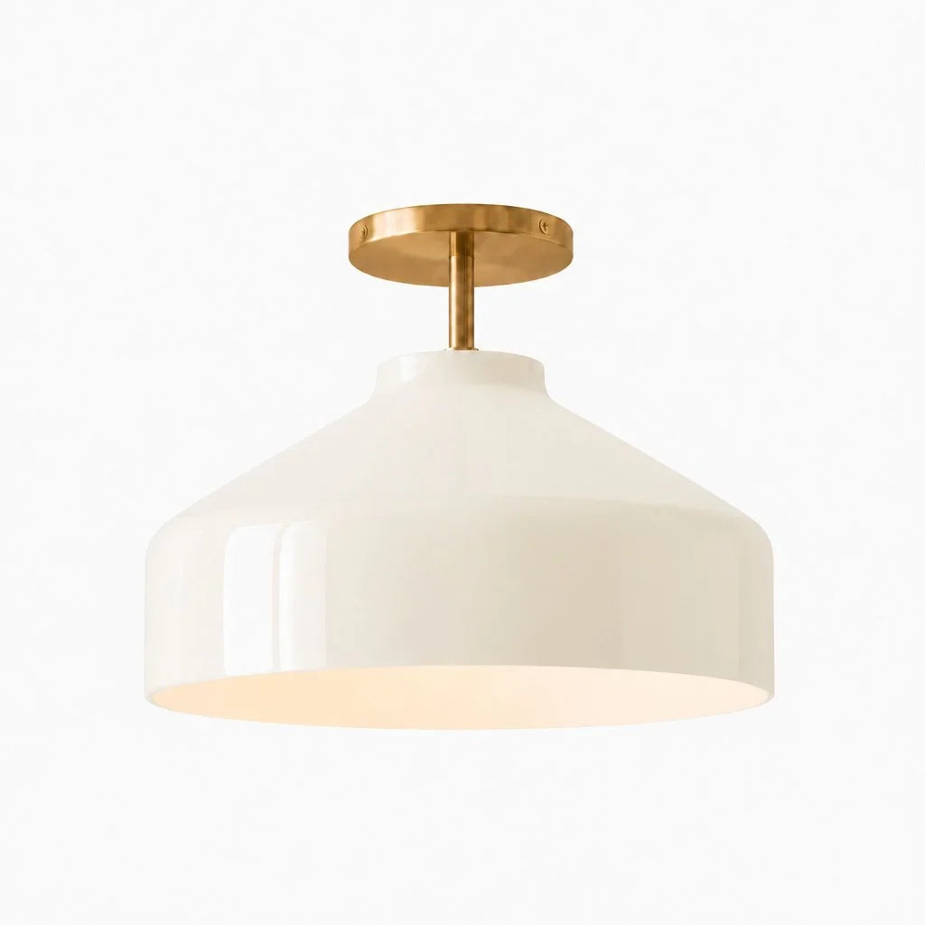 Minimalistisch Plafondlamp Mat Metaal Scandinavisch Design Beige Smokey Grijs | Sansoti
