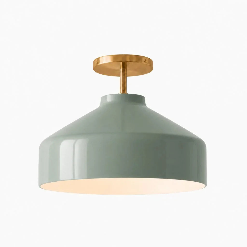 Minimalistisch Plafondlamp Mat Metaal Scandinavisch Design Beige Smokey Grijs | Sansoti