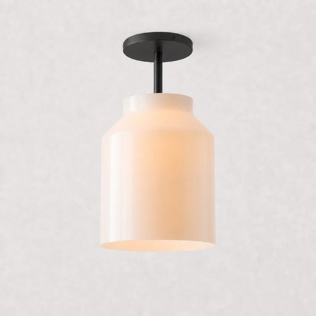 Minimalistisch Plafondlamp Mat Metaal Scandinavisch Design Beige Smokey Grijs | Sansoti
