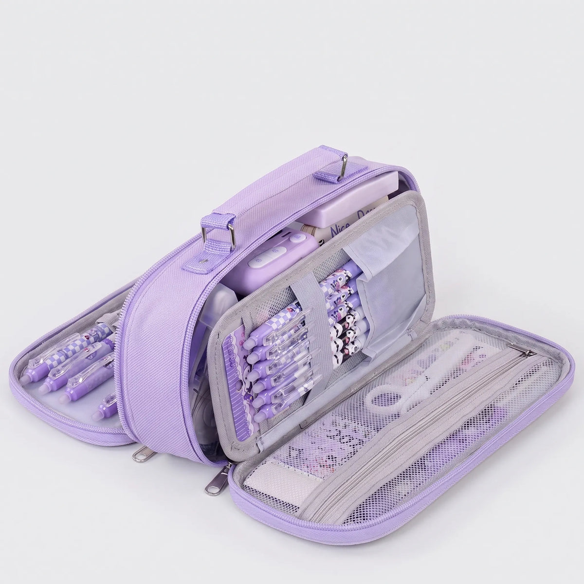 Trousse à compartiments et fermeture éclair pour ranger soigneusement le matériel scolaire et les fournitures de bureau | Sansoti
