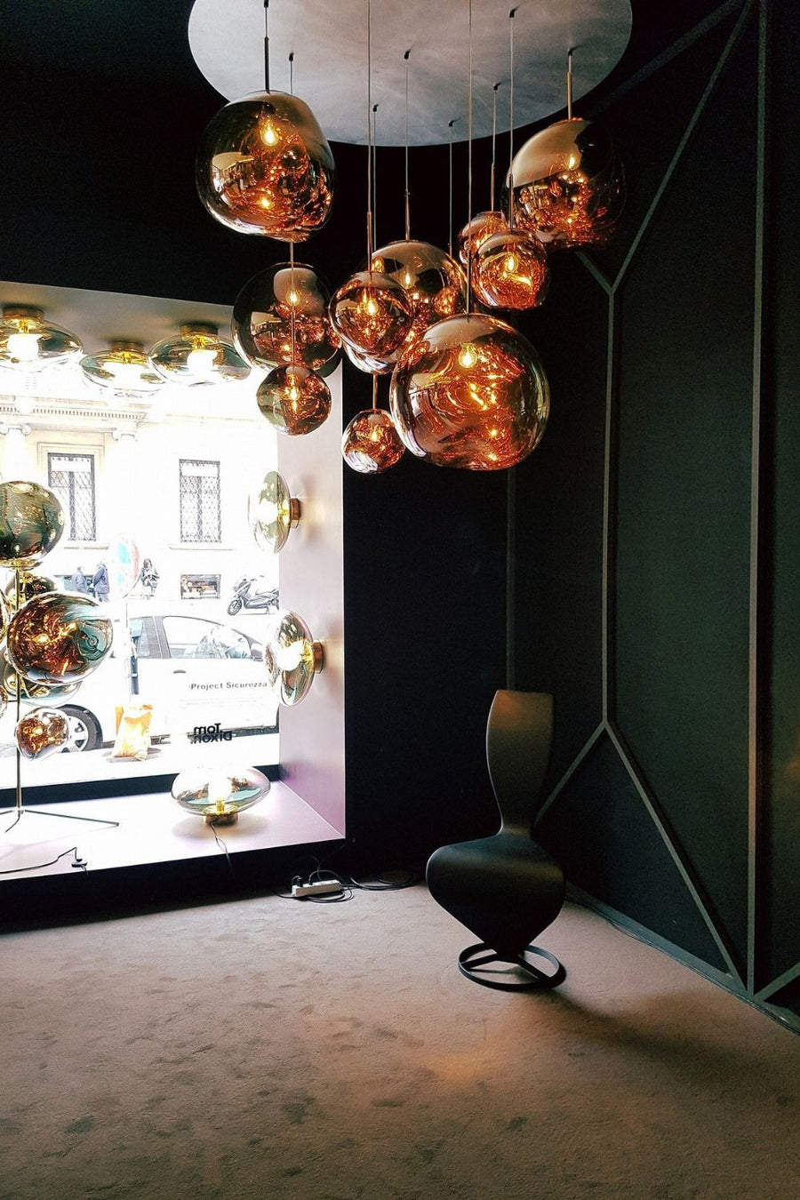 Hanglamp Modern Gesmolten Glas Effect ø18-48 cm Chroom Goud Rosé Goud met Spiegelreflectie voor Eetkamer Woonkamer | Sansoti