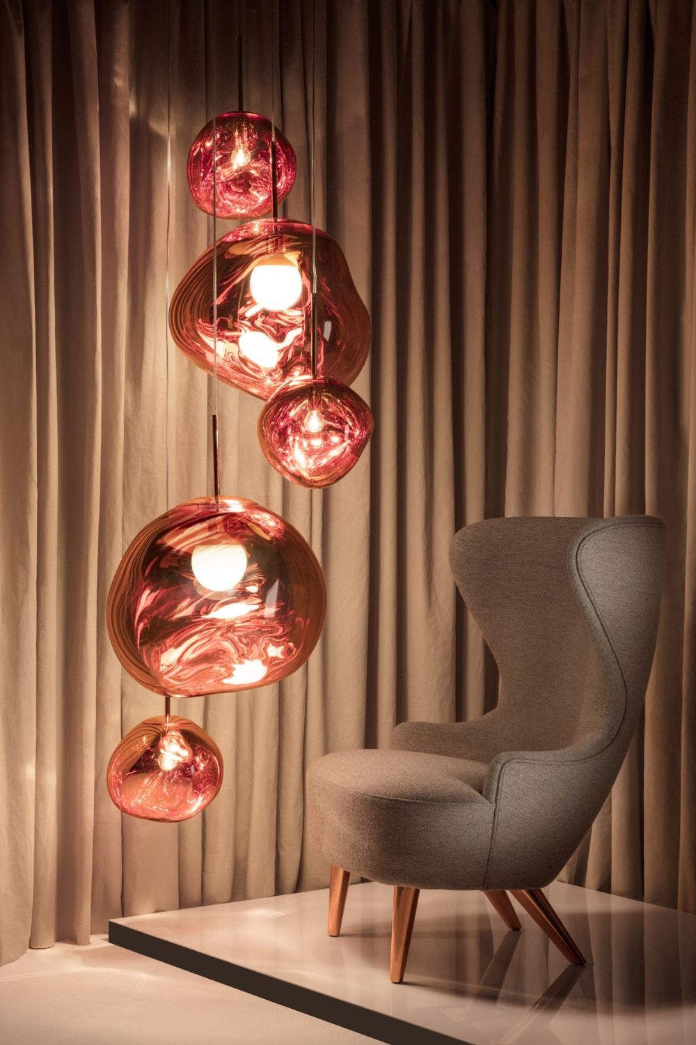 Hanglamp Modern Gesmolten Glas Effect ø18-48 cm Chroom Goud Rosé Goud met Spiegelreflectie voor Eetkamer Woonkamer | Sansoti