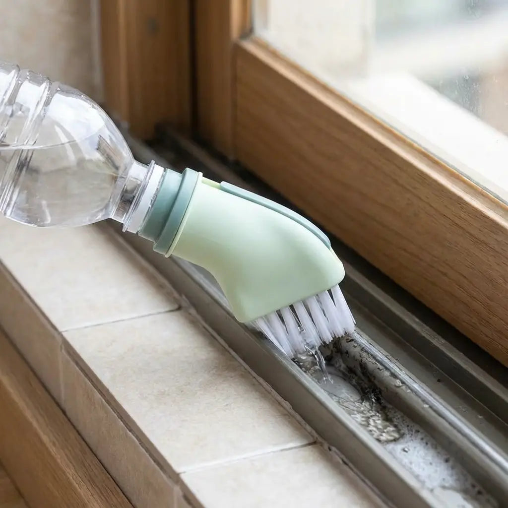 Voegenborstel met Wateraansluiting voor Keuken en Badkamer | Multifunctionele Schoonmaakborstel voor Tegels, Ramen en Douchegoten | Hygiënische Reinigingsborstel met Geïntegreerde Waterdoorvoer | Sansoti