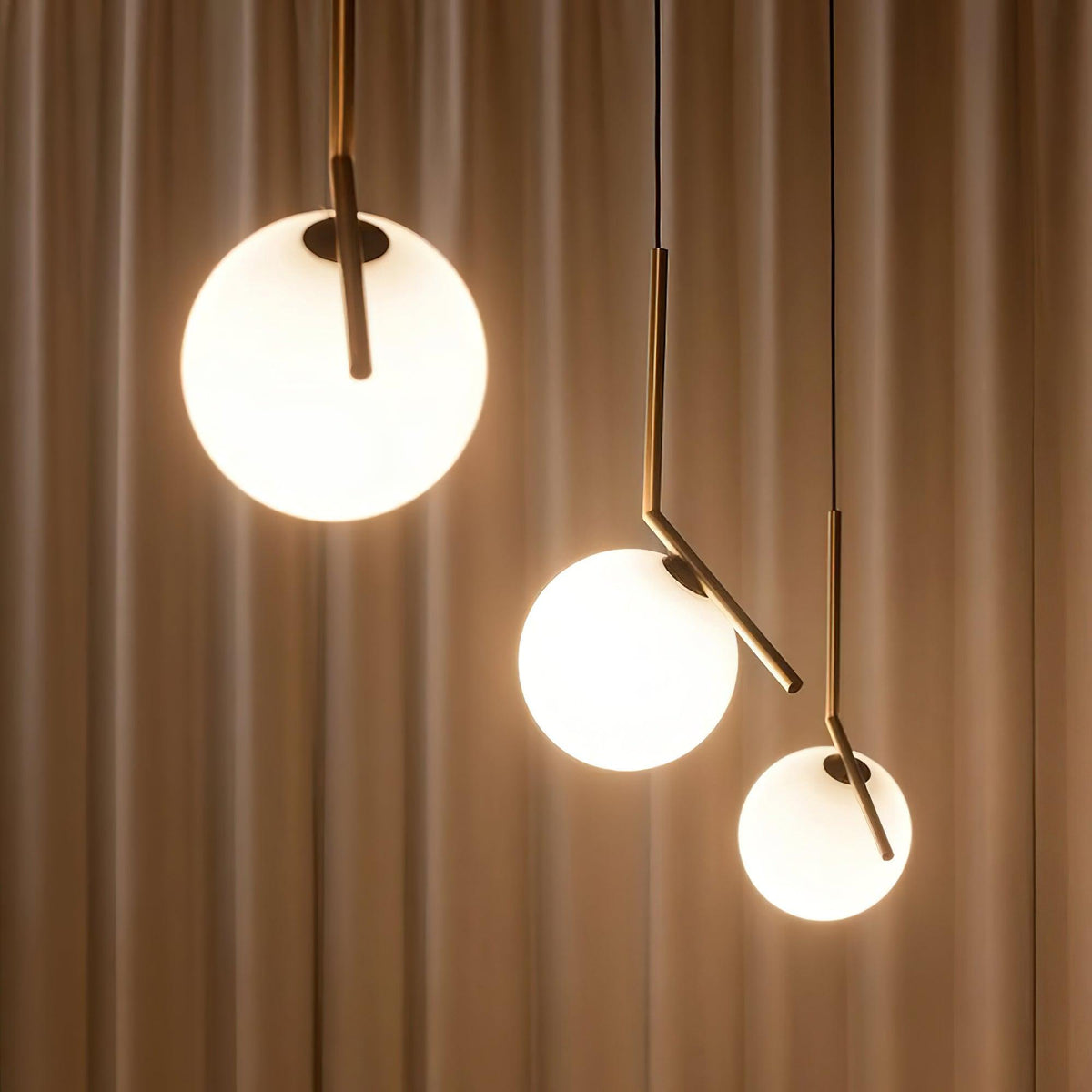 Glazen Hanglamp Messing Ø20cm Dimbaar Modern Design Eettafel Woonkamer Keuken Verlichting Elegant Sfeervol | Sansoti