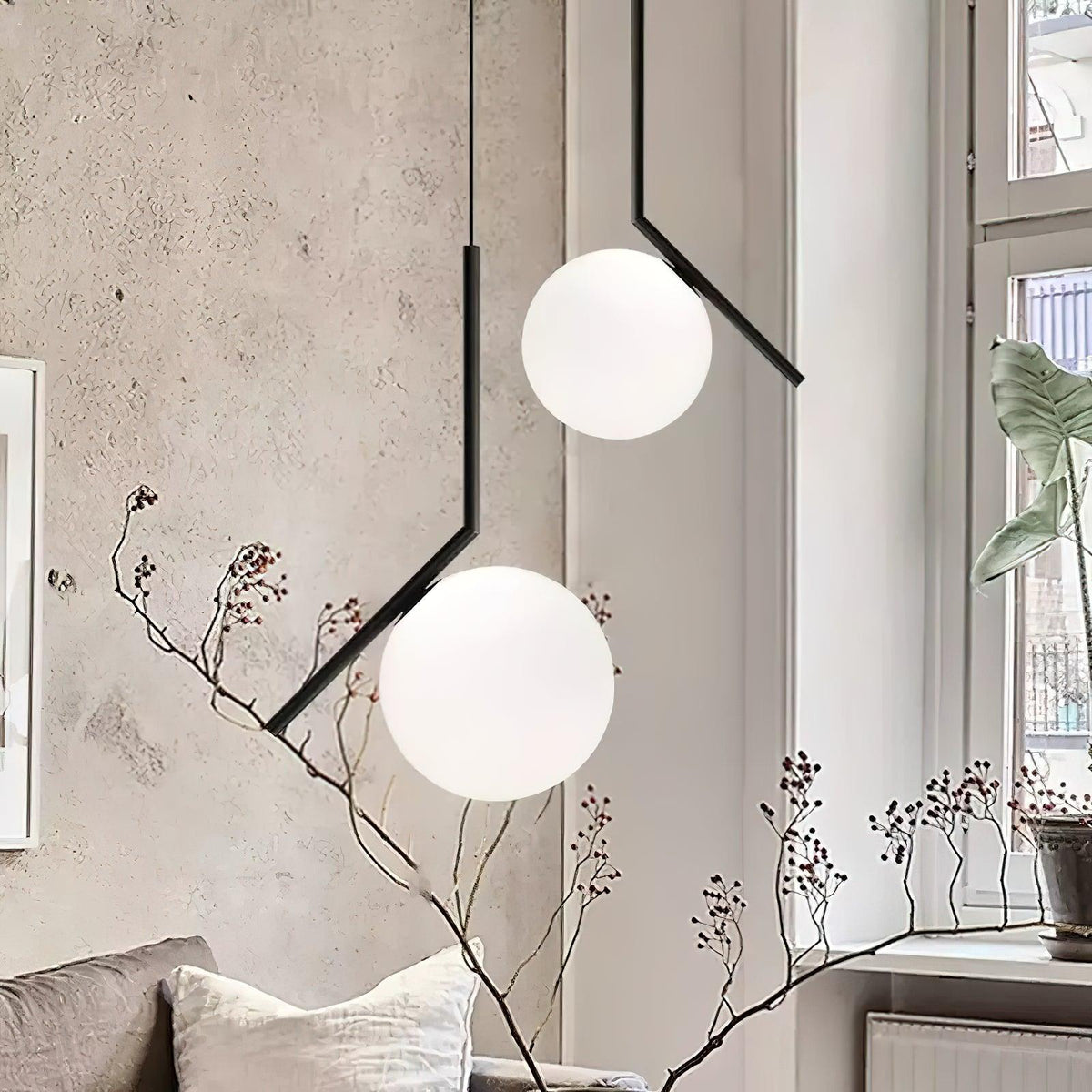 Glazen Hanglamp Messing Ø20cm Dimbaar Modern Design Eettafel Woonkamer Keuken Verlichting Elegant Sfeervol | Sansoti