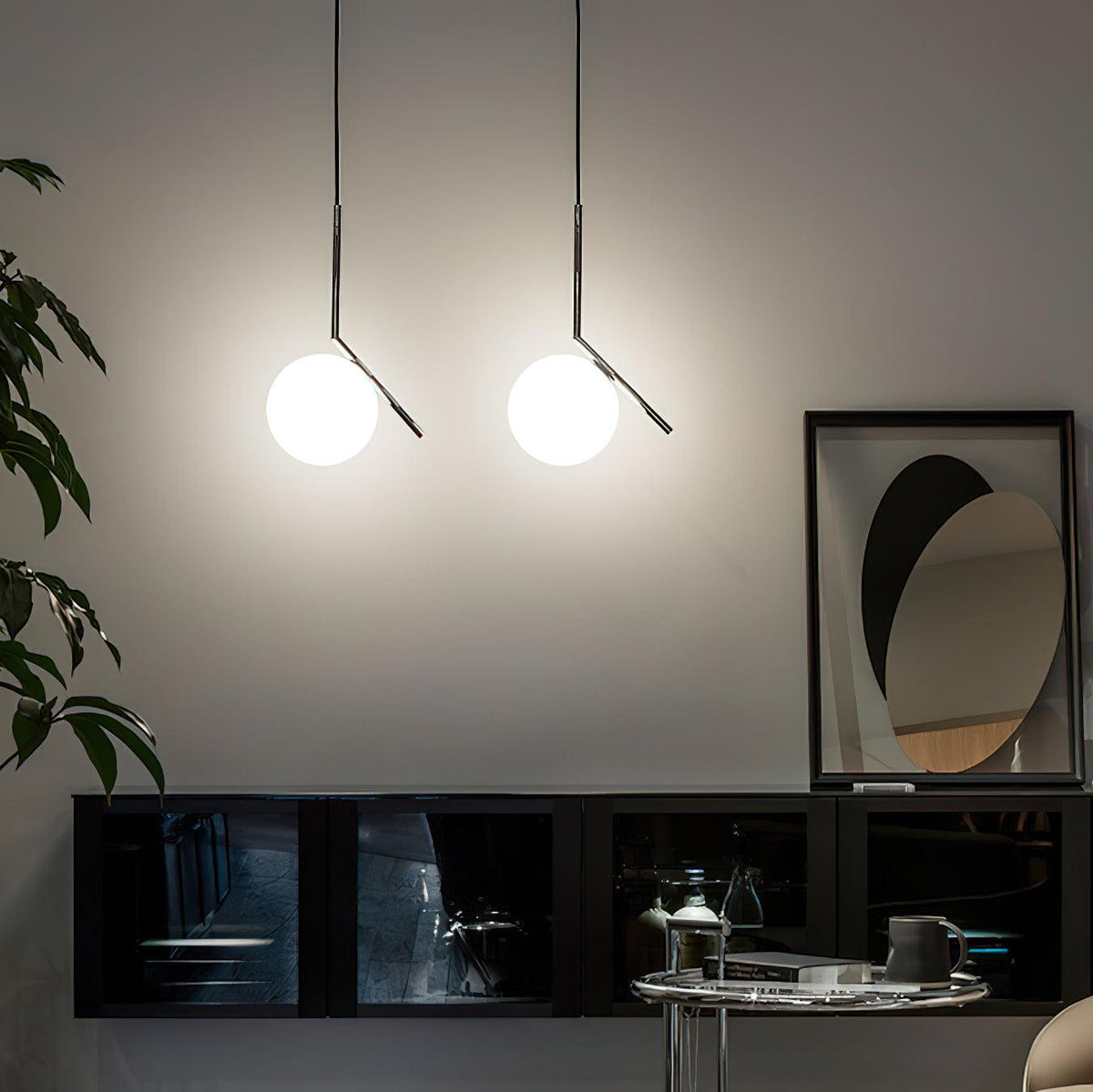 Glazen Hanglamp Messing Ø20cm Dimbaar Modern Design Eettafel Woonkamer Keuken Verlichting Elegant Sfeervol | Sansoti