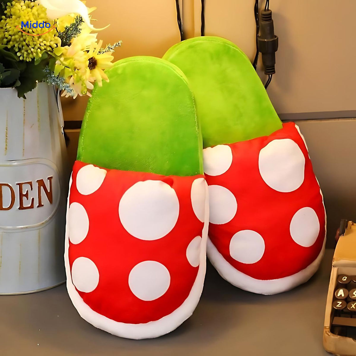 Paddenstoel Huisslippers Katoen Maat 36-42 Zachte Warme Pantoffels Anime Game Unisex Indoor Schoenen | Sansoti