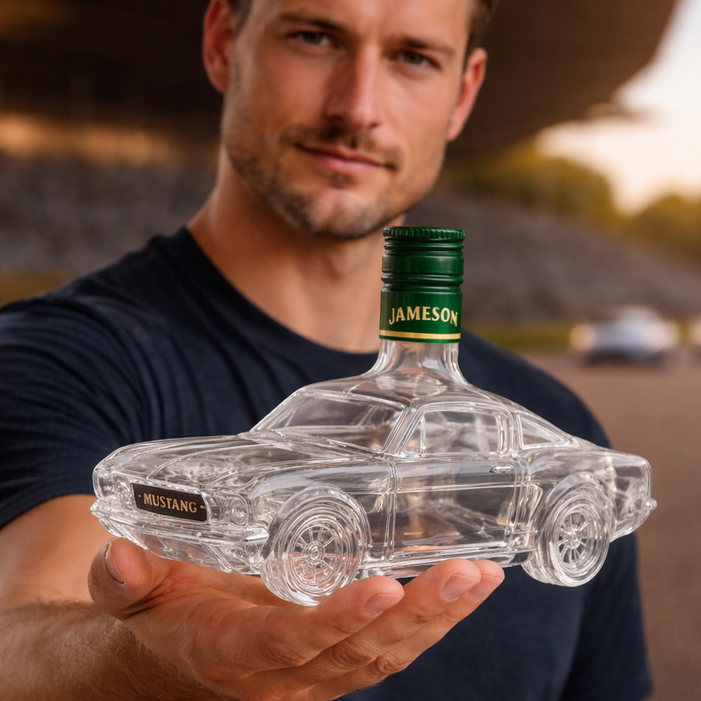 Glazen Whisky Karaf met Sportwagenontwerp 850ml Transparant voor Bar Thuis Decoratief Servies Drankdispenser | Sansoti