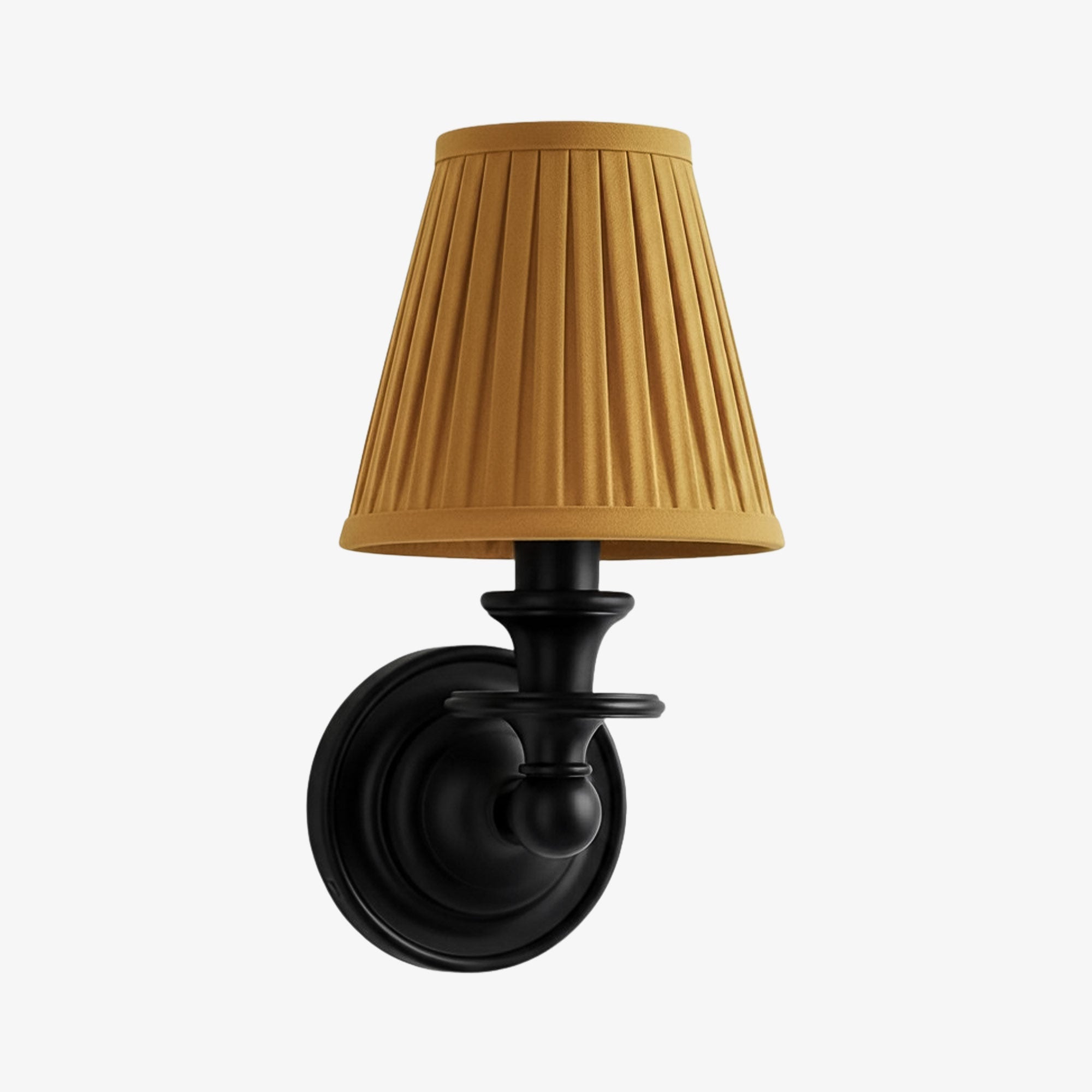 Wandlamp met stoffen kap en zwanenhalsarm – smeedijzeren armatuur met verstelbare leeslamp | Sansoti