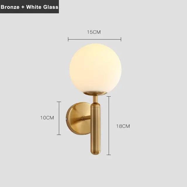 Wandlamp met glazen kap – modern design in goud of zwart met melkglas of ripple-afwerking | Sansoti