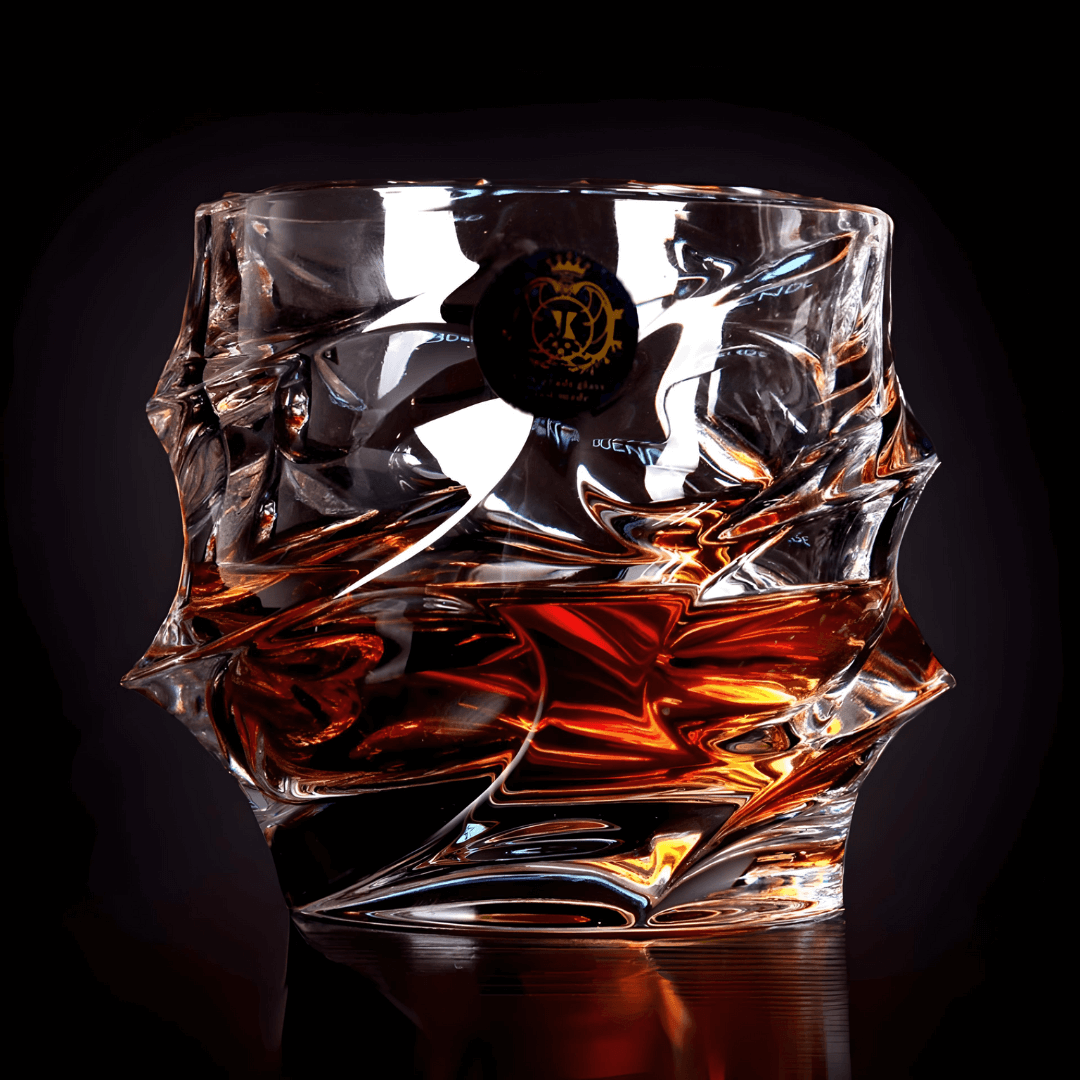 Kristallen Whiskyglas met Tornadovorm 300ml voor Premium Drankbeleving | Handgemaakt Japans-Geïnspireerd Spiraaldesign | Sansoti