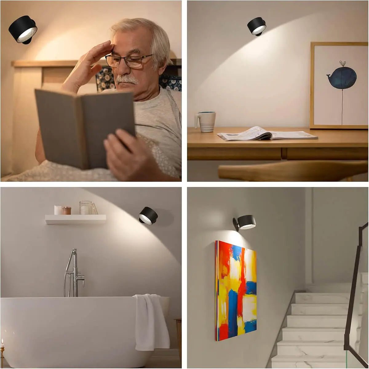 Applique Murale Sans Fil avec Télécommande – Éclairage Mural LED Scandinave Sans Câble | Restfield