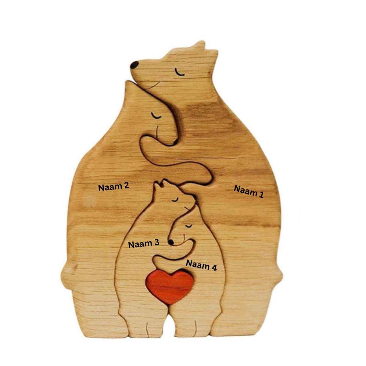 Figurines de famille en bois 12-17 cm Bois naturel Fait main Décoration scandinave pour le salon Figurine familiale | Sansoti