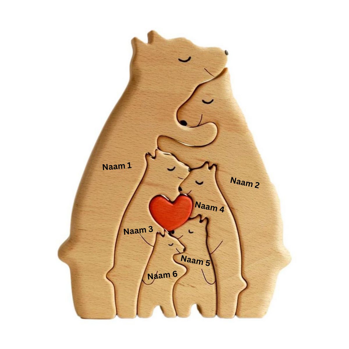Figurines de famille en bois 12-17 cm Bois naturel Fait main Décoration scandinave pour le salon Figurine familiale | Sansoti
