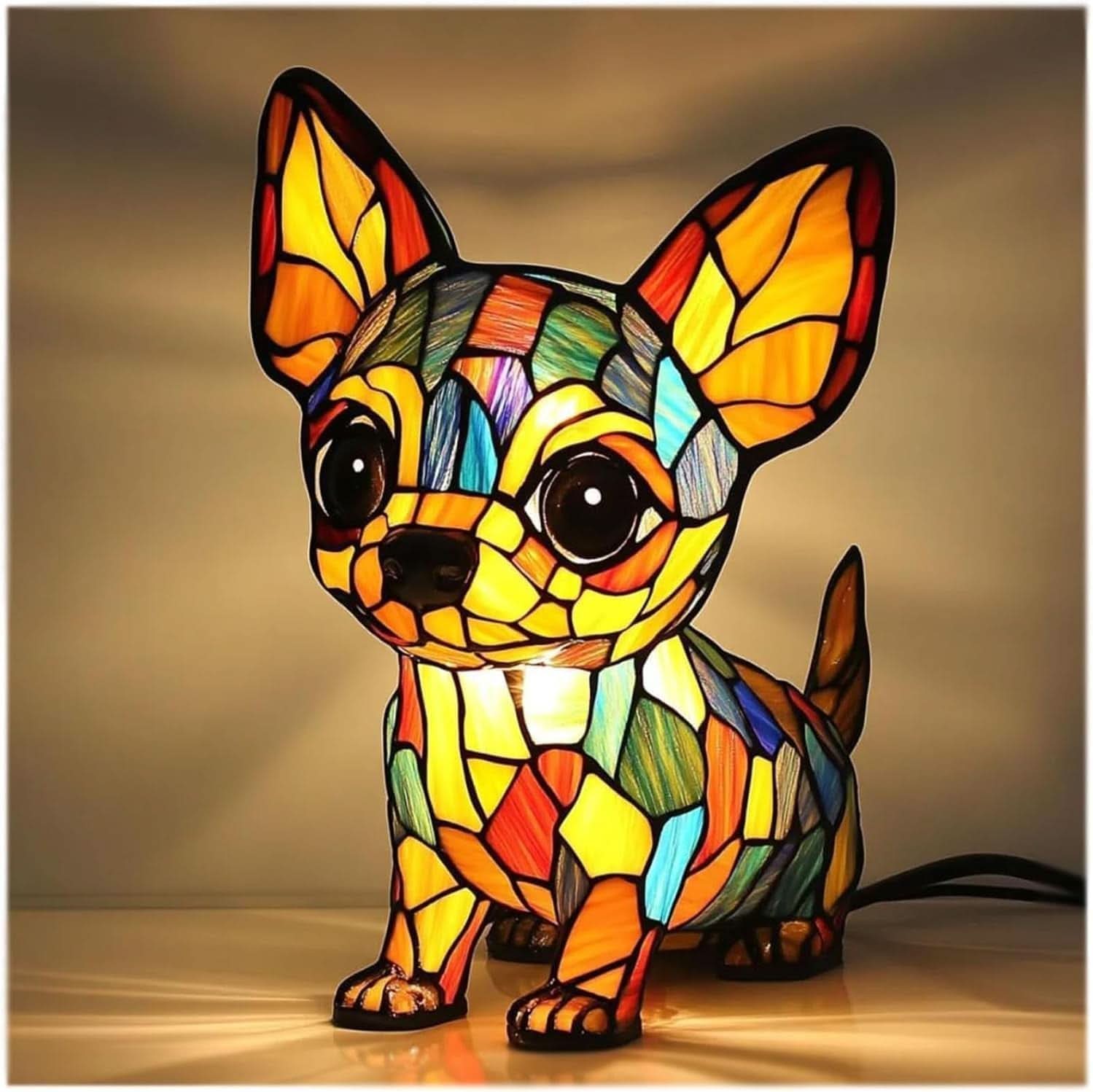 Sfeervolle LED Nachtlamp Hond – Dierenlamp met Warm Licht – USB Bediening – 15 cm Decoratief Hondenrassenlamp voor Kinderkamer Nachtkastje | Sansoti