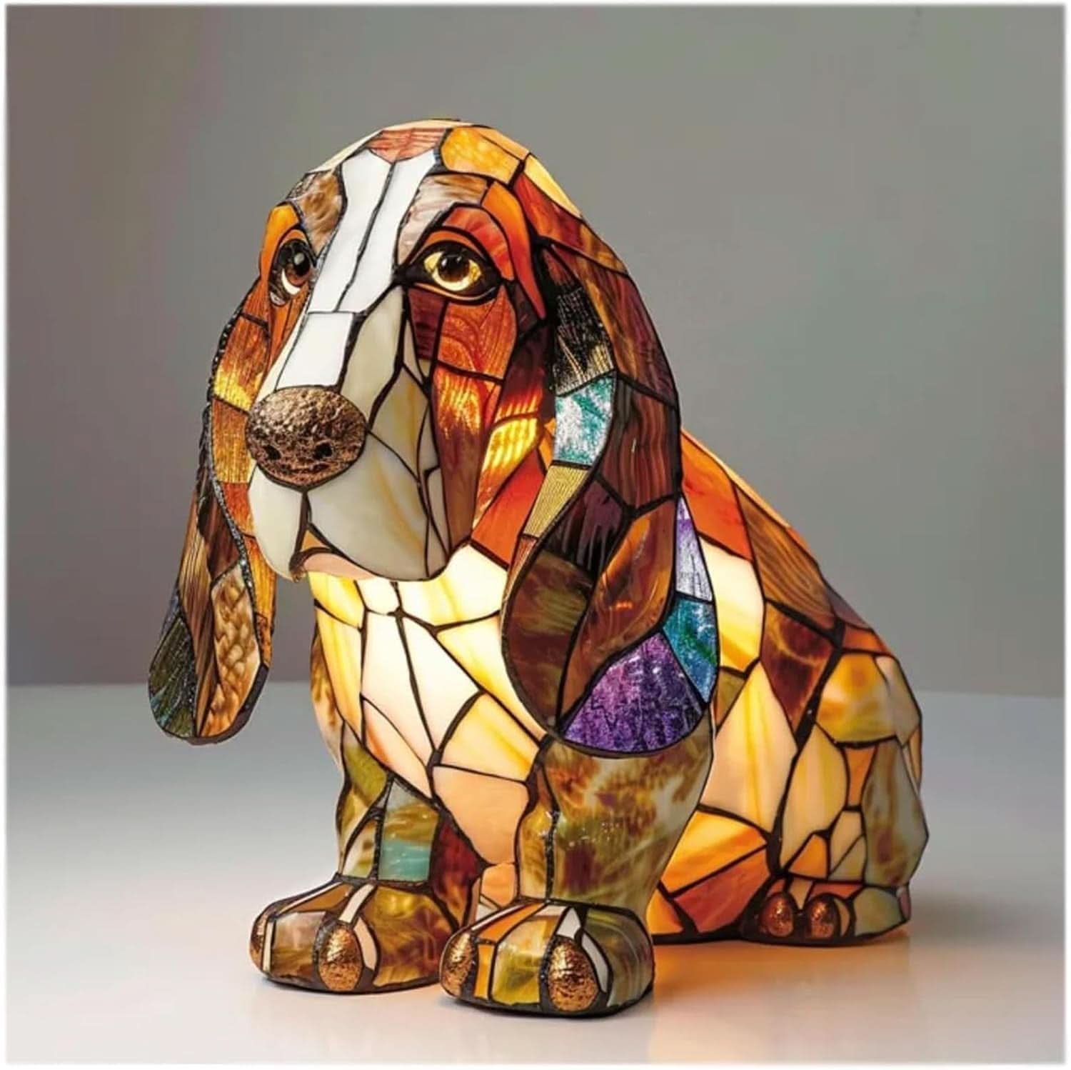Sfeervolle LED Nachtlamp Hond – Dierenlamp met Warm Licht – USB Bediening – 15 cm Decoratief Hondenrassenlamp voor Kinderkamer Nachtkastje | Sansoti