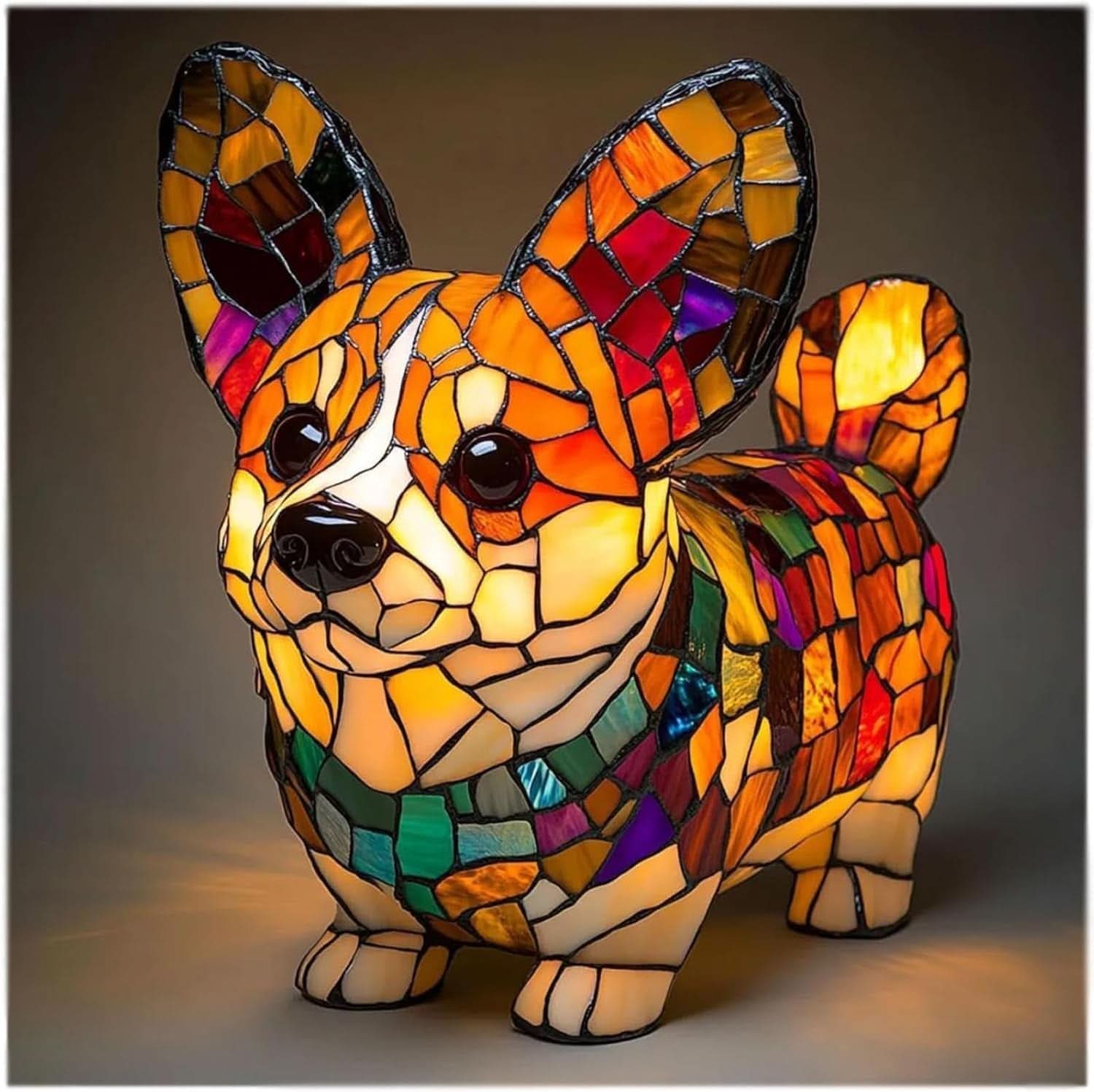 Sfeervolle LED Nachtlamp Hond – Dierenlamp met Warm Licht – USB Bediening – 15 cm Decoratief Hondenrassenlamp voor Kinderkamer Nachtkastje | Sansoti