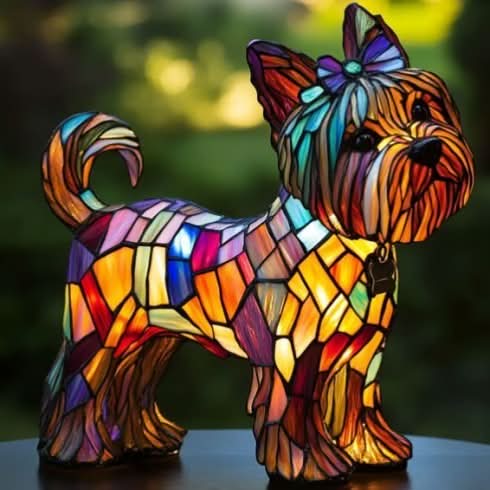 Sfeervolle LED Nachtlamp Hond – Dierenlamp met Warm Licht – USB Bediening – 15 cm Decoratief Hondenrassenlamp voor Kinderkamer Nachtkastje | Sansoti