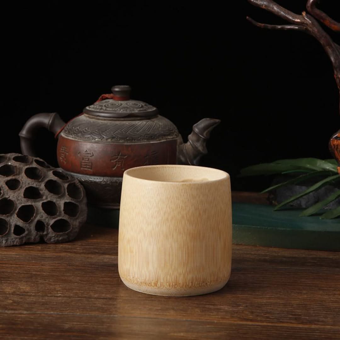 Handmade Bamboo Drinking Cup 200ml Natural Wood Color Sustainable Tea Coffee Kitchen Eco-Friendly Tableware | Sansoti