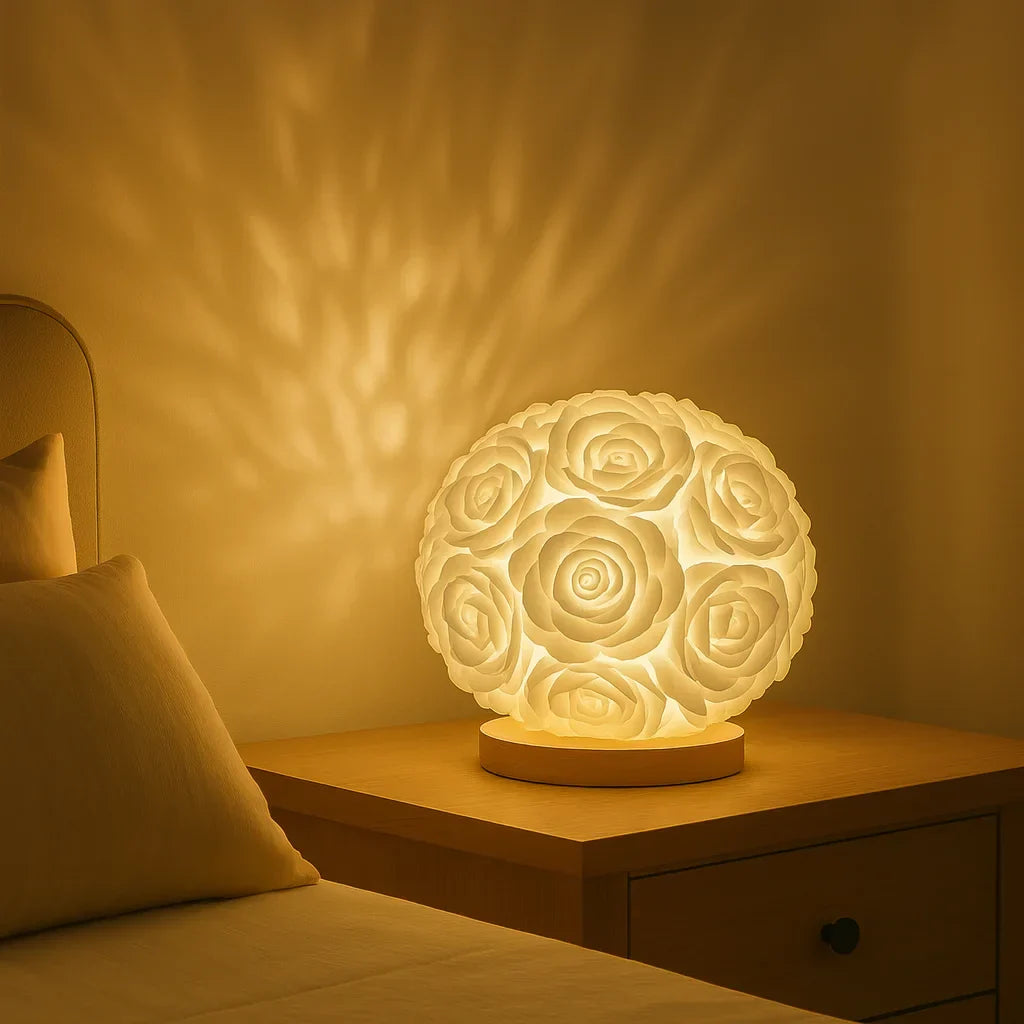 Decorative Rose Lighting with Warm LED Glow – Artificial Flower Table Lamp for Cozy Living Spaces | Sansoti