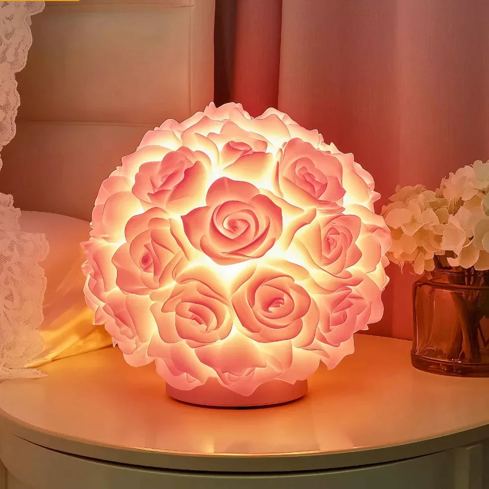 Decorative Rose Lighting with Warm LED Glow – Artificial Flower Table Lamp for Cozy Living Spaces | Sansoti