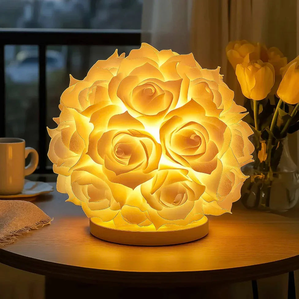 Decorative Rose Lighting with Warm LED Glow – Artificial Flower Table Lamp for Cozy Living Spaces | Sansoti