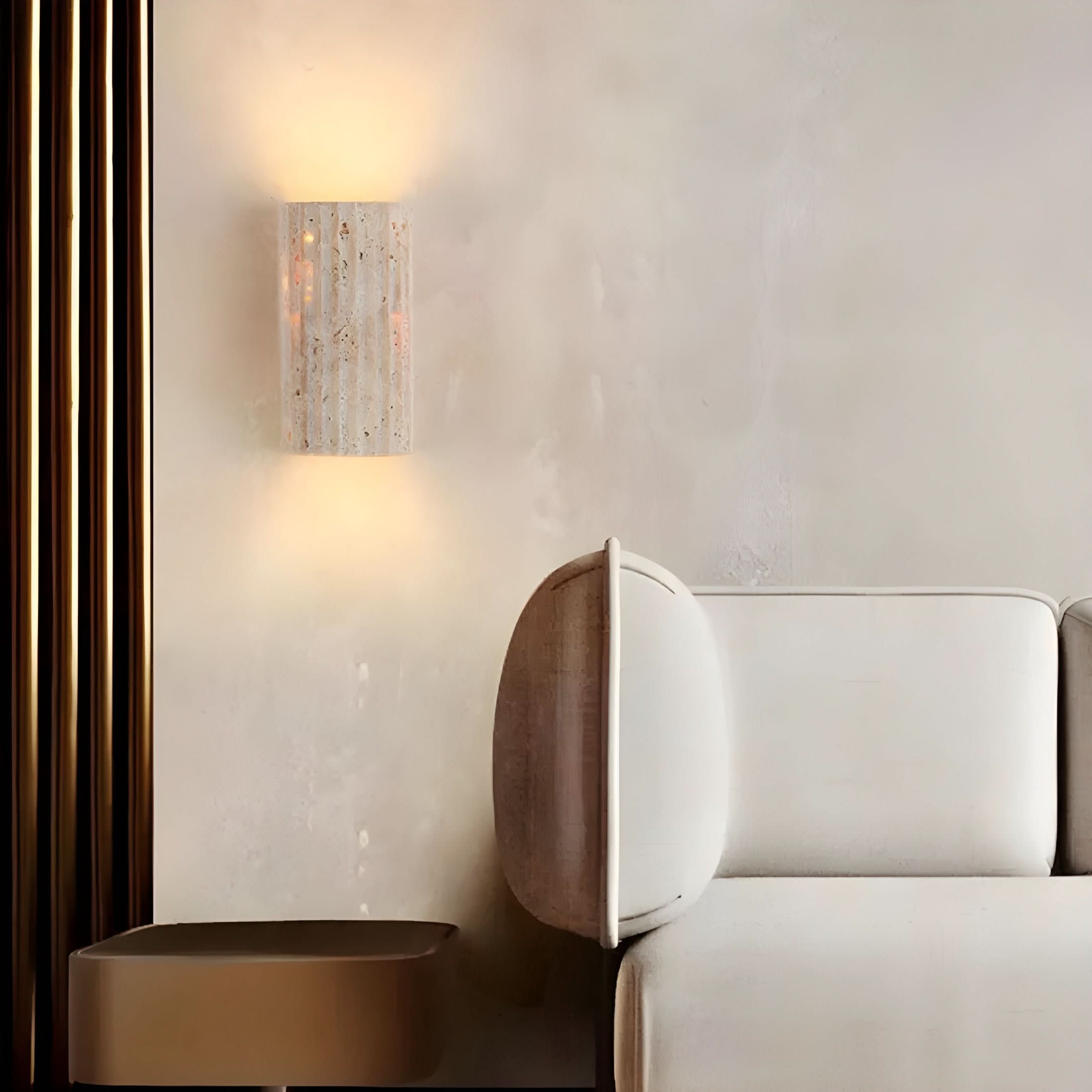 Natuursteen Wandlamp LED – Warm Licht voor Woonkamer, Hal & Slaapkamer | Sansoti