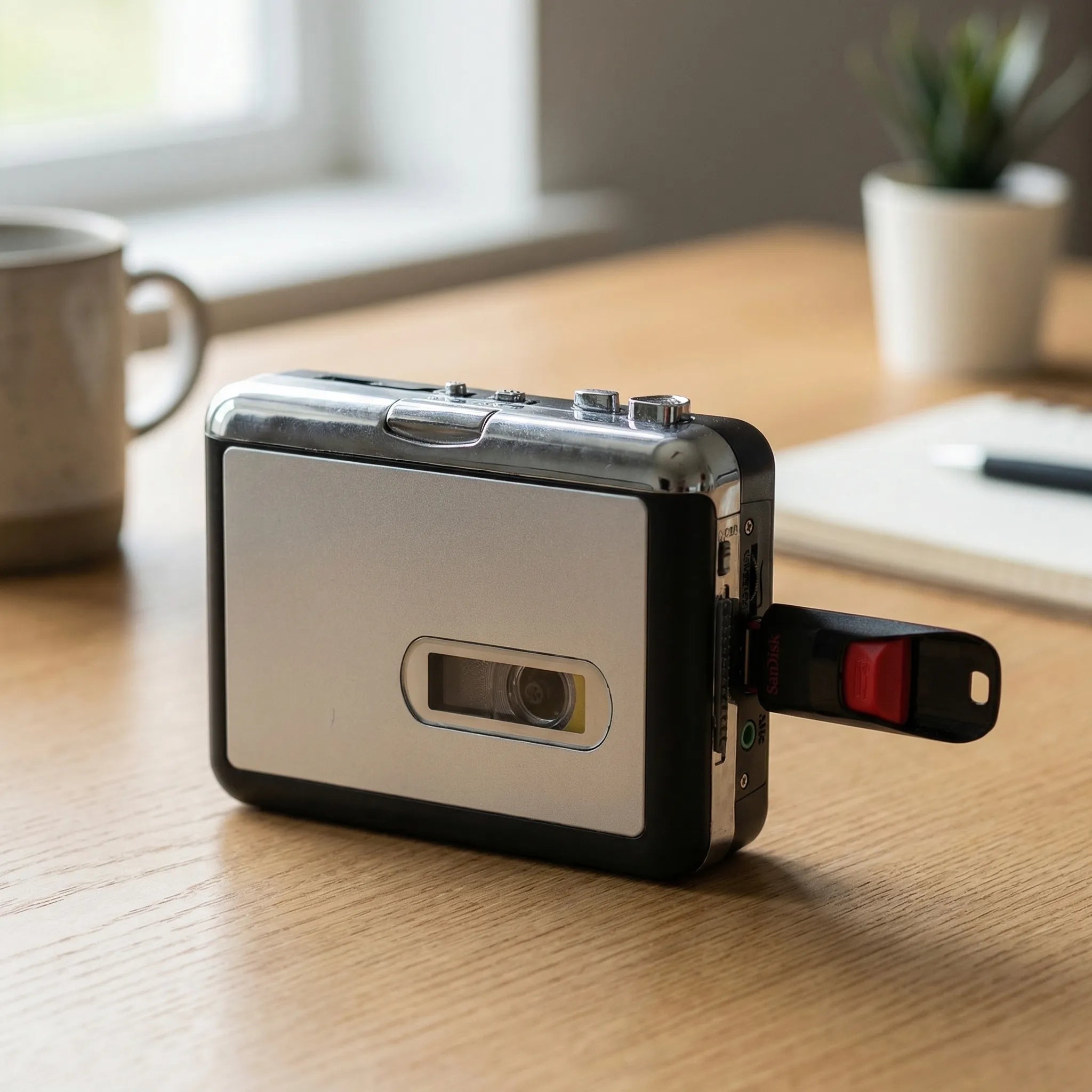 Draagbare Cassetterecorder met USB Digitalisering | Retro Audiospeler voor MP3 Conversie | Sansoti