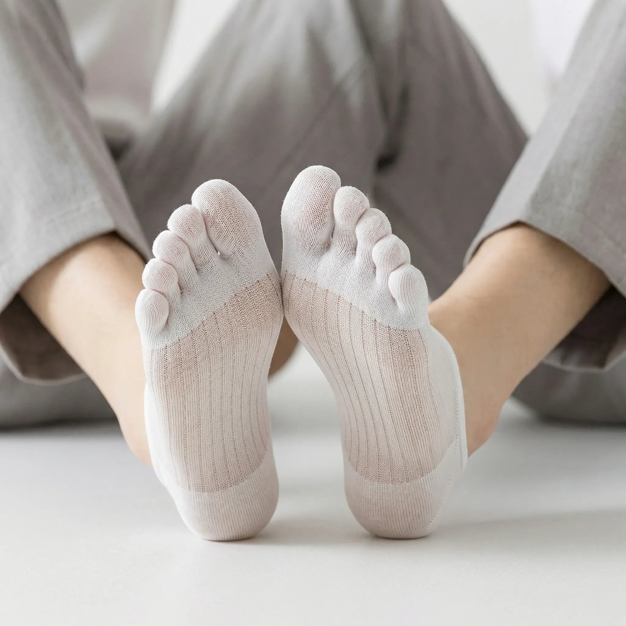 Onzichtbare Antislip Teensokken met Vijf Teencompartimenten – Blijft Op Zijn Plaats in Iedere Schoen | Sansoti