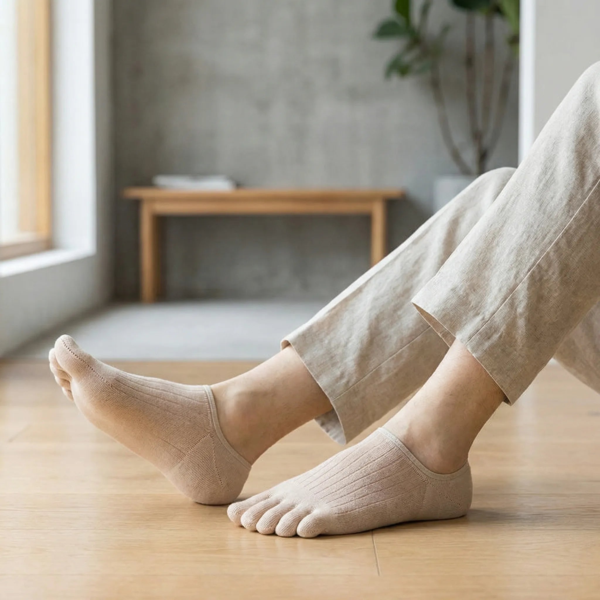 Onzichtbare Antislip Teensokken met Vijf Teencompartimenten – Blijft Op Zijn Plaats in Iedere Schoen | Sansoti