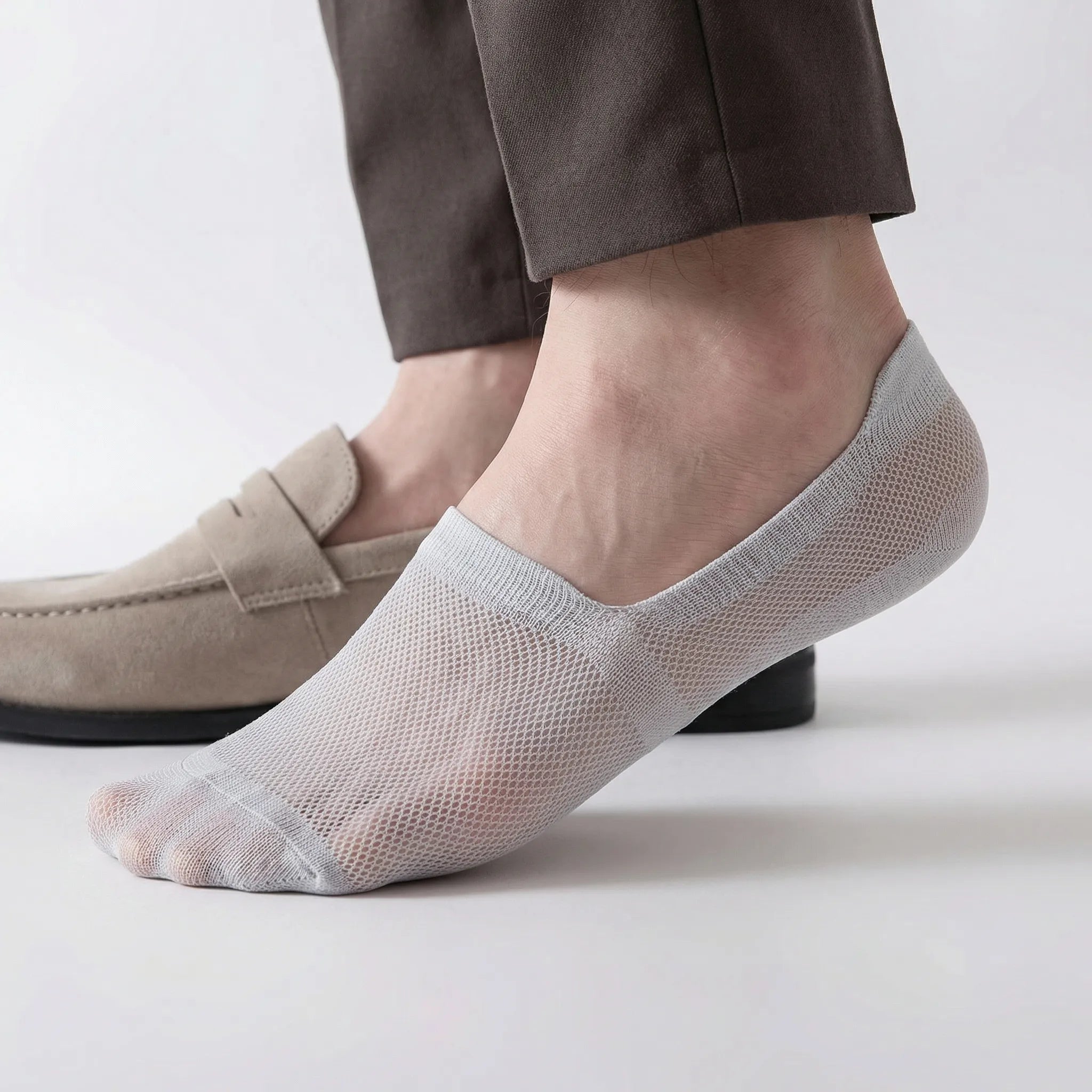Onzichtbare Enkelsokken Met Antislipzool – No-Show Herensokken Voor Sneakers & Lage Schoenen – EU 38-46 – 6 Kleuren | Sansoti