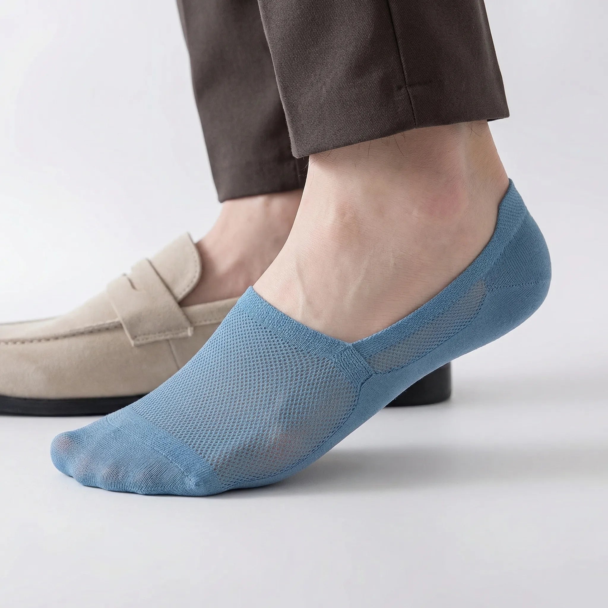 Onzichtbare Enkelsokken Met Antislipzool – No-Show Herensokken Voor Sneakers & Lage Schoenen – EU 38-46 – 6 Kleuren | Sansoti