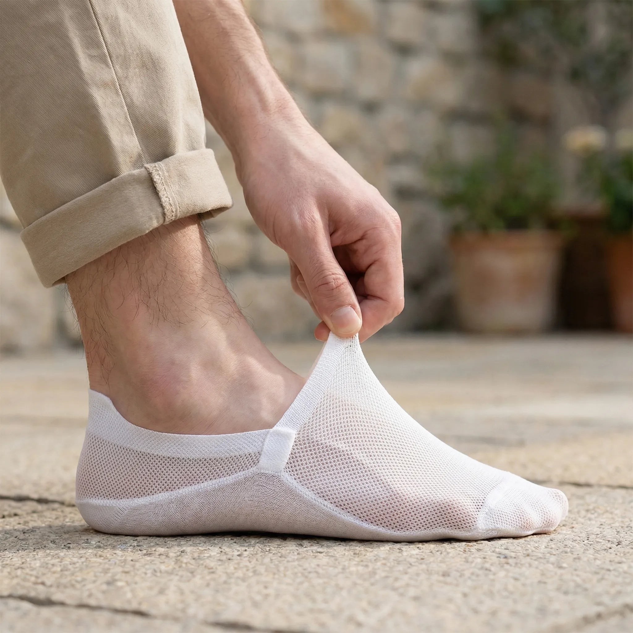 Onzichtbare Enkelsokken Met Antislipzool – No-Show Herensokken Voor Sneakers & Lage Schoenen – EU 38-46 – 6 Kleuren | Sansoti