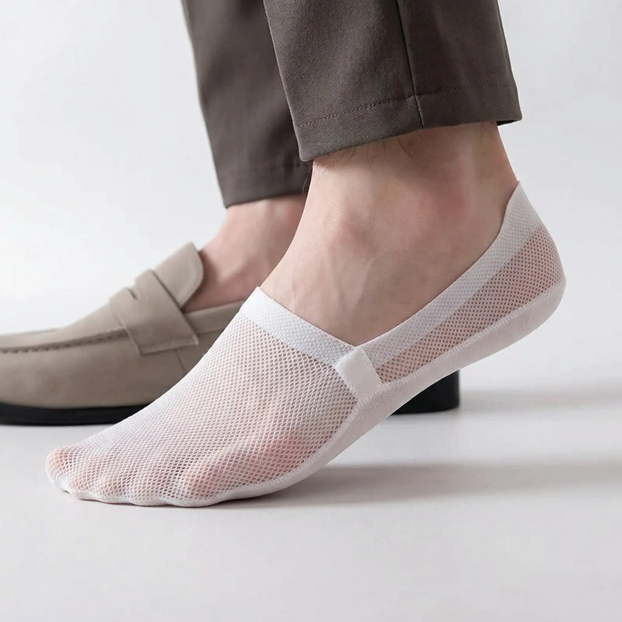 Onzichtbare Enkelsokken Met Antislipzool – No-Show Herensokken Voor Sneakers & Lage Schoenen – EU 38-46 – 6 Kleuren | Sansoti