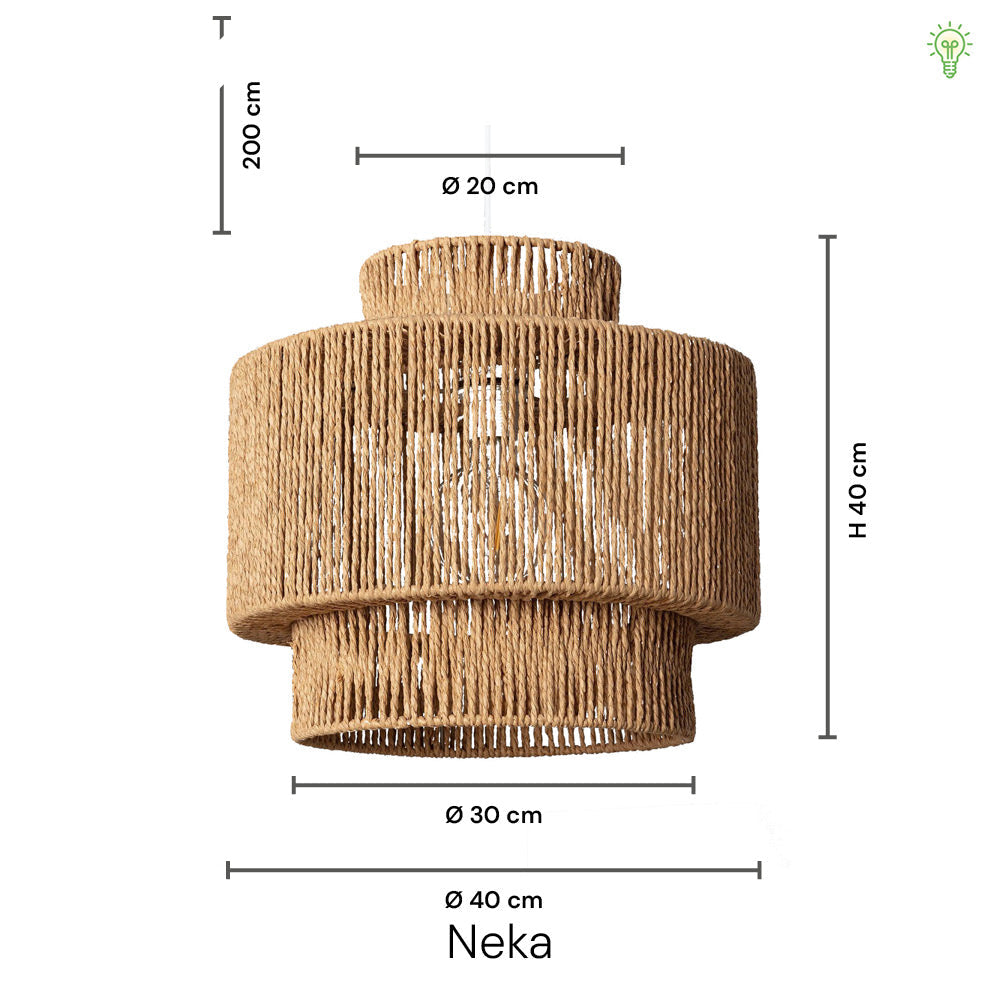 Suspension en Rotin Ø 40cm Tressée Raphia E27 Design Naturel | Restfield
