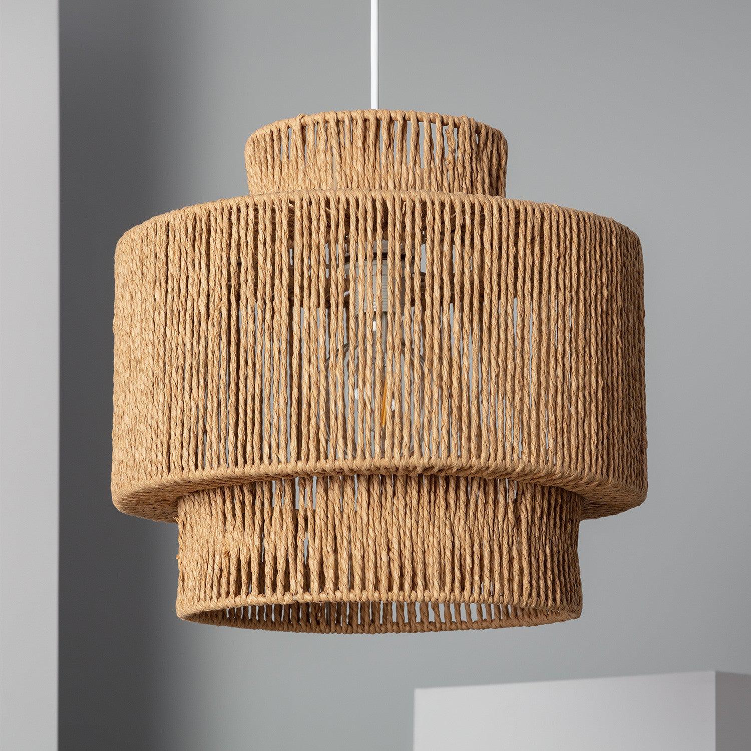 Suspension en Rotin Ø 40cm Tressée Raphia E27 Design Naturel | Restfield