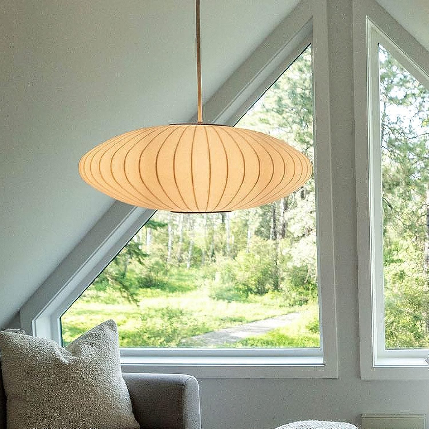 Bubbel Hanglamp met Stalen Draadstructuur Wit Ø40cm Moderne Verlichting | Sansoti