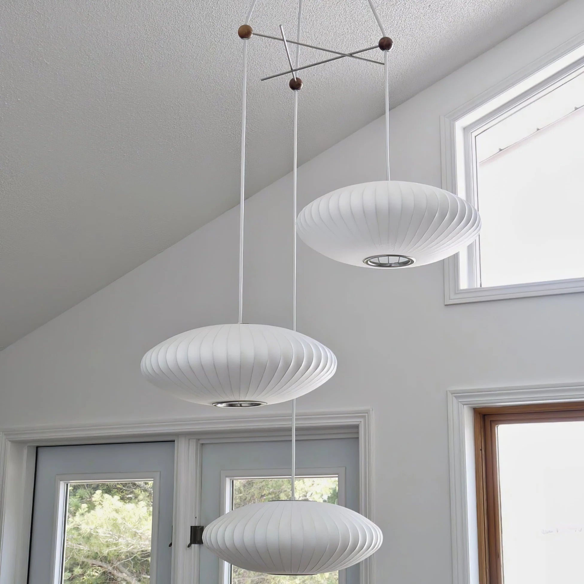 Bubbel Hanglamp met Stalen Draadstructuur Wit Ø40cm Moderne Verlichting | Sansoti
