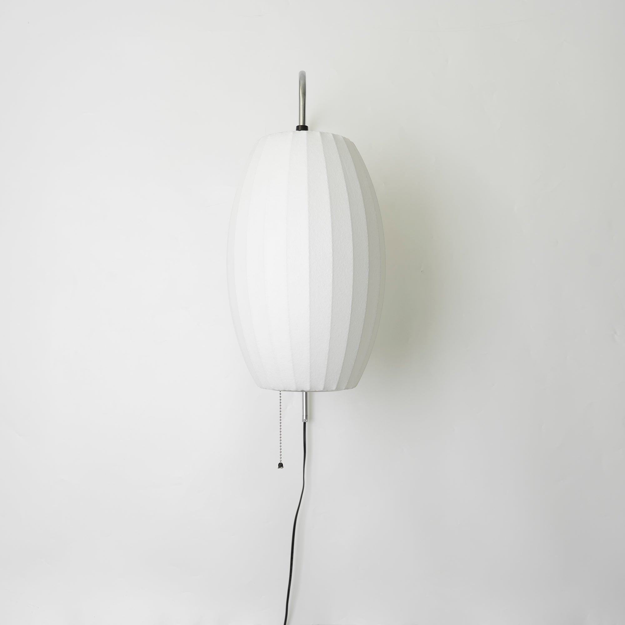 Wandlamp Zijden Kap Walnoot Metaal Wit Woonkamer Slaapkamer | Sansoti