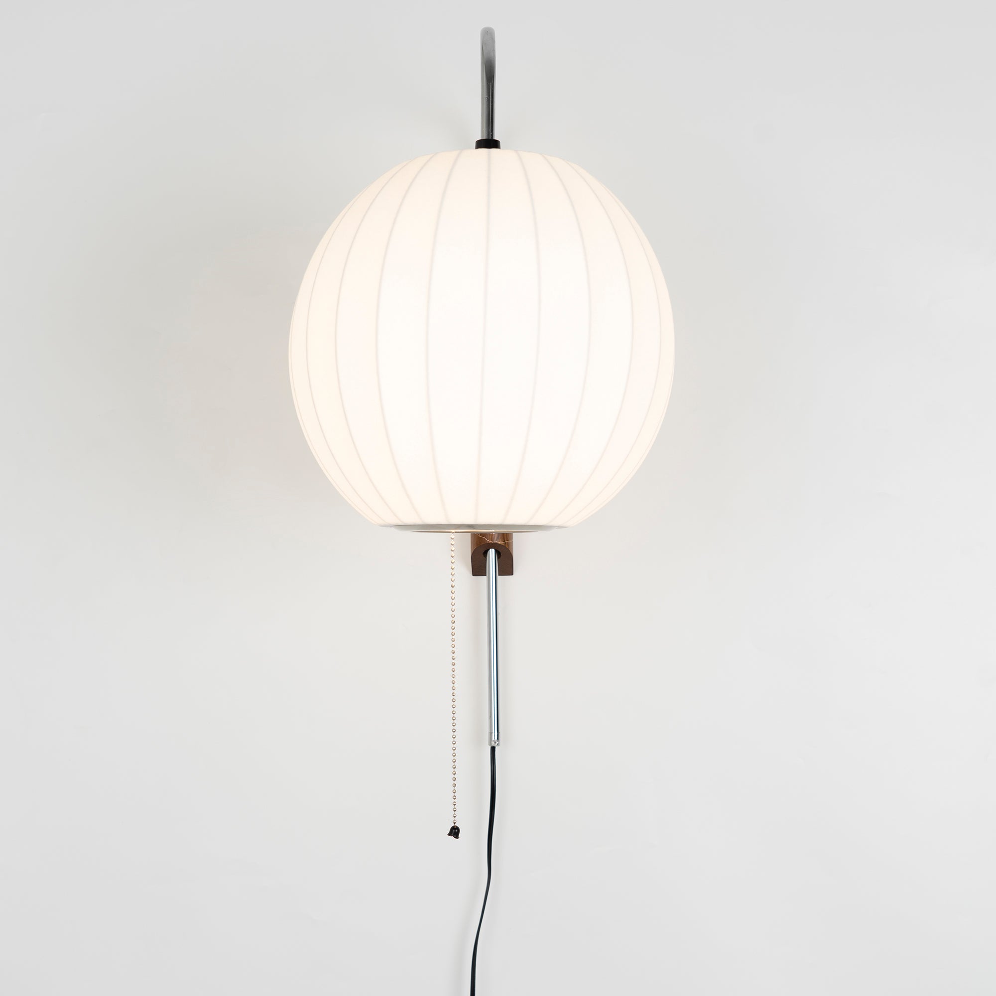 Wandlamp Zijden Kap Walnoot Metaal Wit Woonkamer Slaapkamer | Sansoti