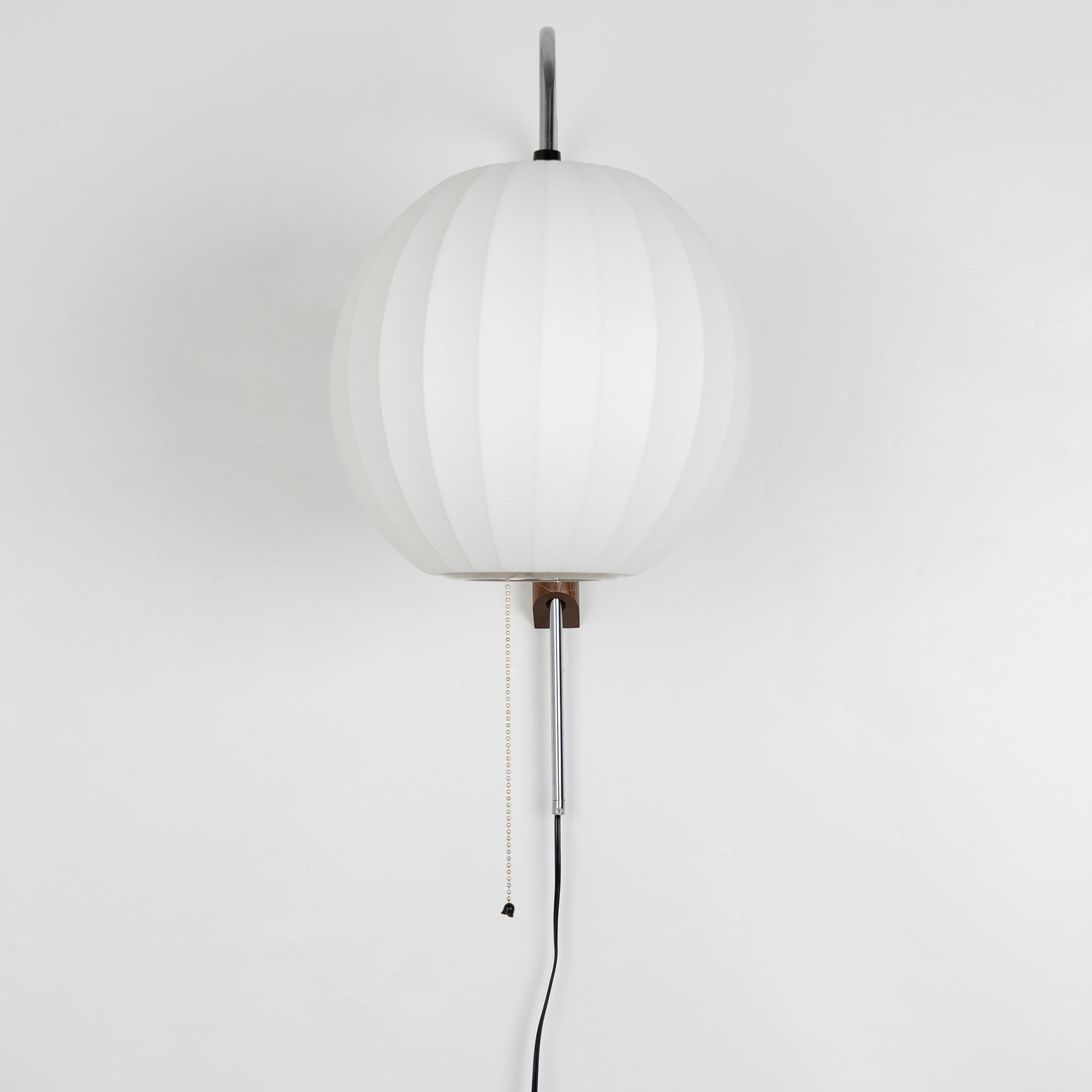 Wandlamp Zijden Kap Walnoot Metaal Wit Woonkamer Slaapkamer | Sansoti