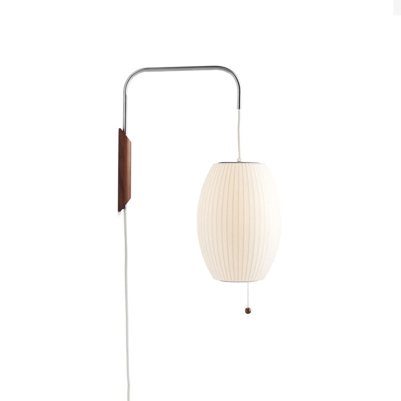 Applique Nelson Bubble Polymère Fil d’Acier Noyer Blanc Mid-Century E27 4 Formes Chambre | Restfield