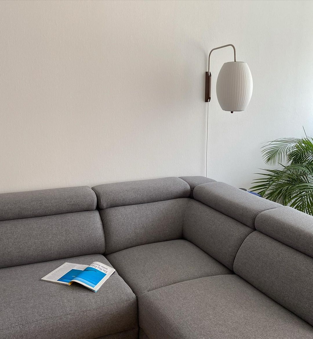 Wandlamp Zijden Kap Walnoot Metaal Wit Woonkamer Slaapkamer | Sansoti