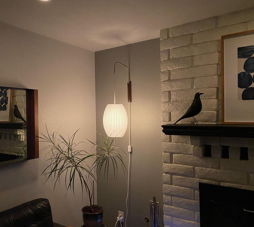 Wandlamp Zijden Kap Walnoot Metaal Wit Woonkamer Slaapkamer | Sansoti