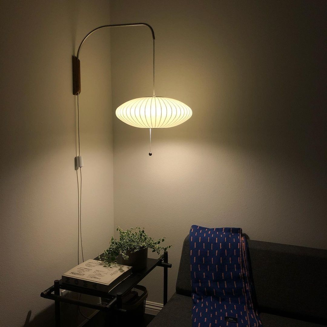 Wandlamp Zijden Kap Walnoot Metaal Wit Woonkamer Slaapkamer | Sansoti