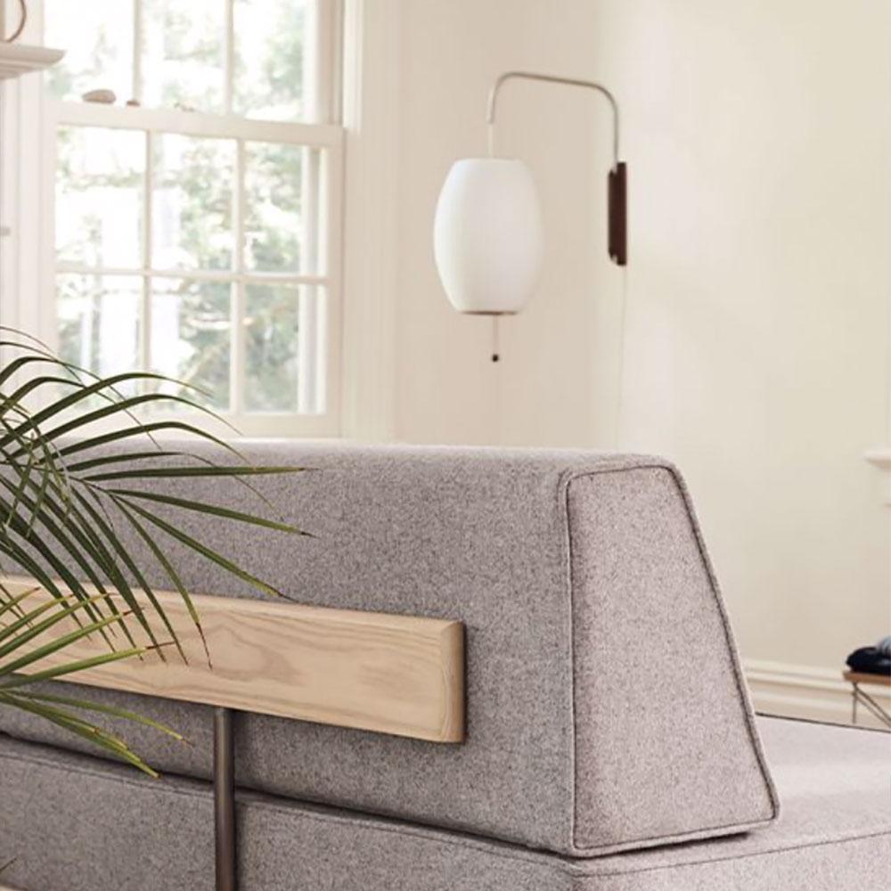 Wandlamp Zijden Kap Walnoot Metaal Wit Woonkamer Slaapkamer | Sansoti