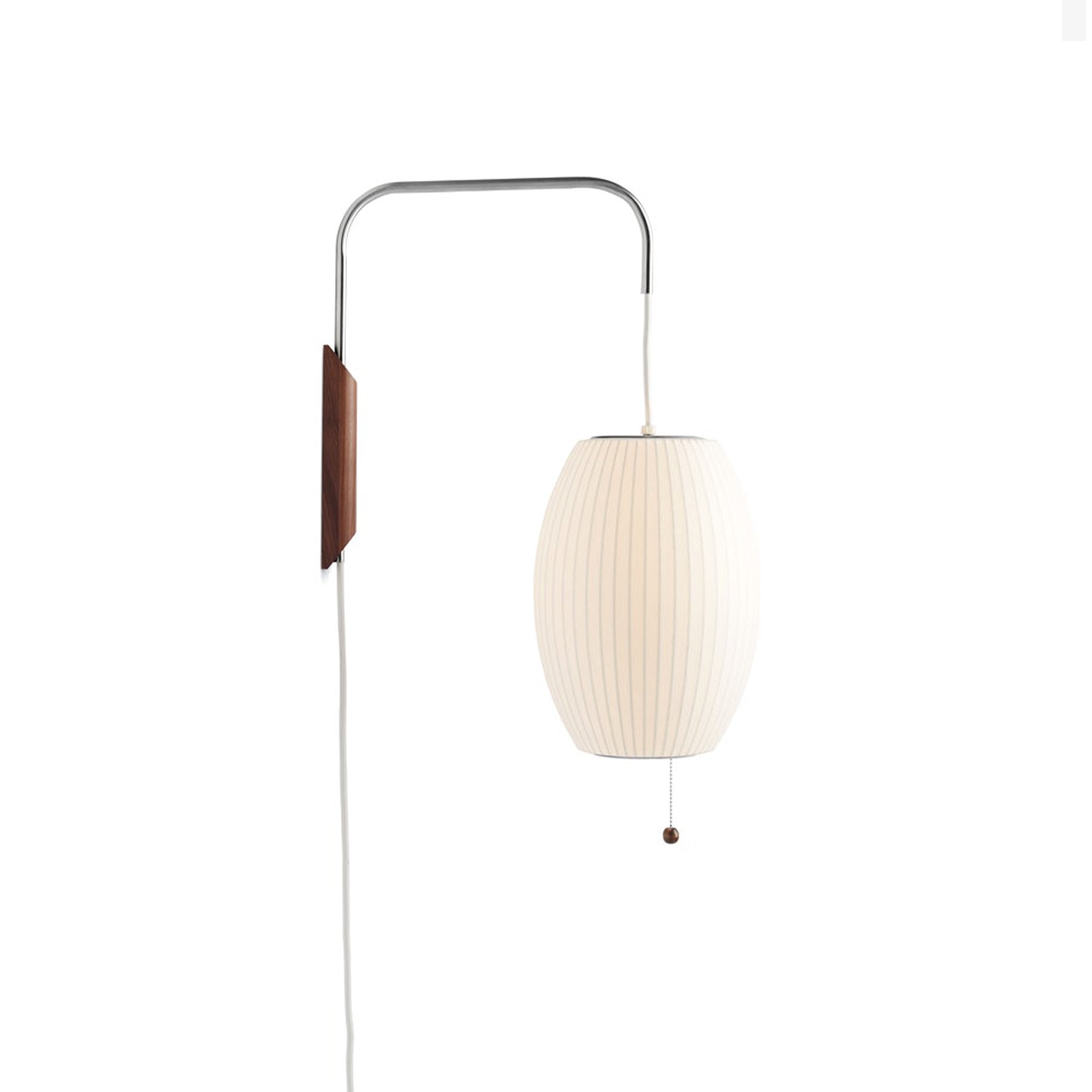 Wandlamp Zijden Kap Walnoot Metaal Wit Woonkamer Slaapkamer | Sansoti