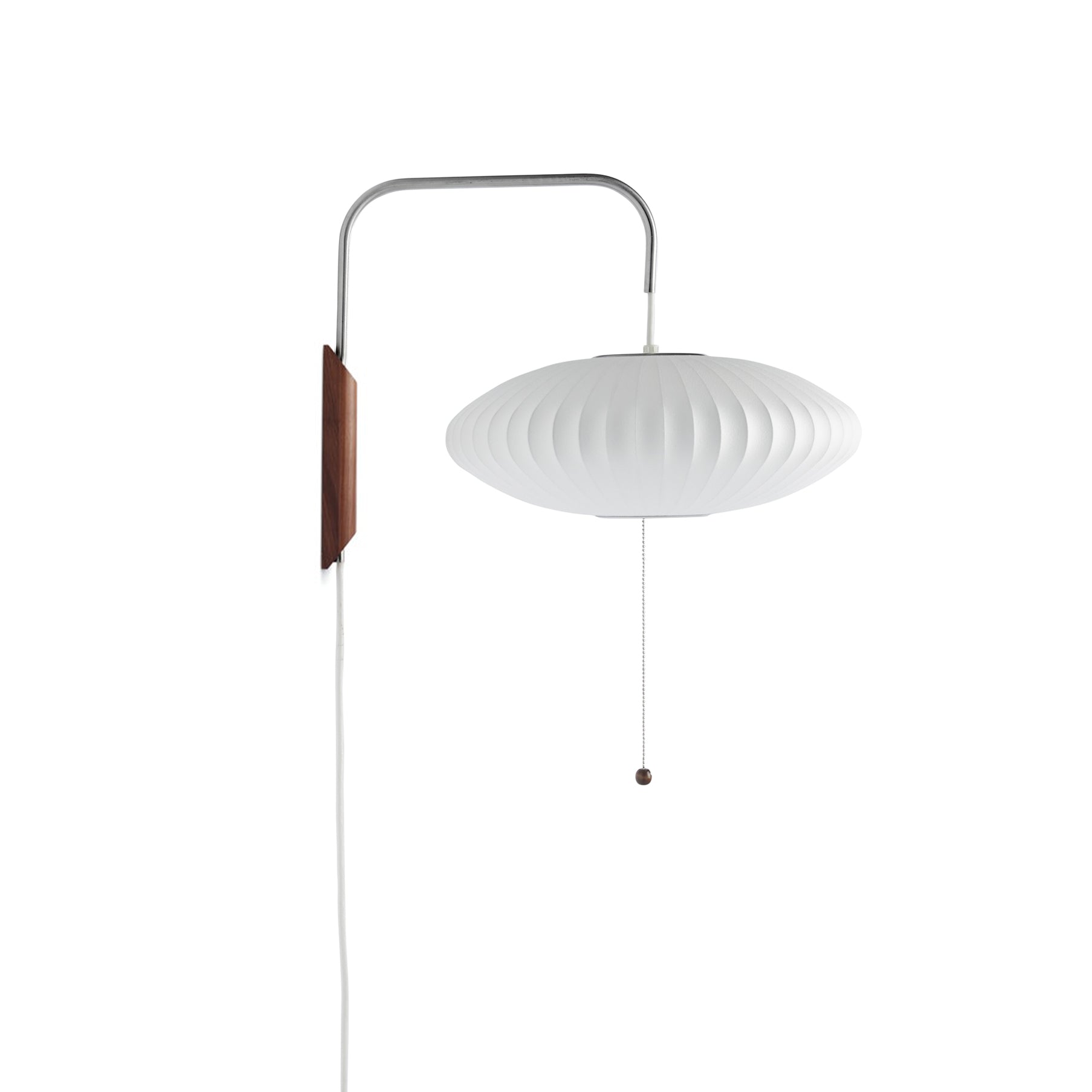 Applique Nelson Bubble Polymère Fil d’Acier Noyer Blanc Mid-Century E27 4 Formes Chambre | Restfield
